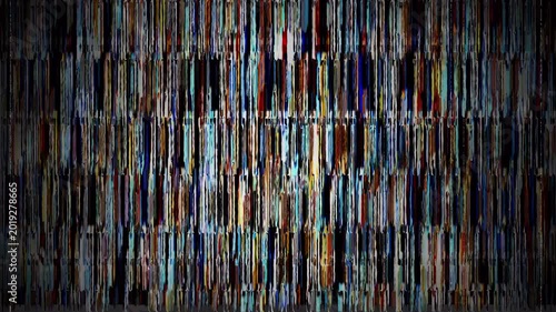 Animated tv screen noise turn on off effect background static glitch vhs 4k signal distortion