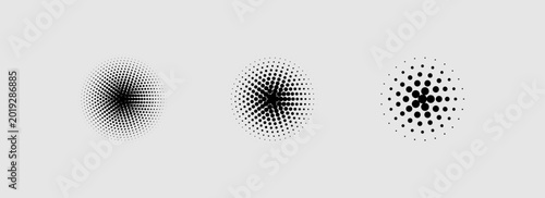 Geometric halftone gradient vector pack with pixel dot textures and retro comic style. Decorative design assets for banners, flyers, presentations, and modern backgrounds.