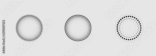 Tableau sur toile Modern halftone texture bundle featuring faded circular and square gradients