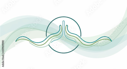 Sperm Cell Illustration with Green Lines.