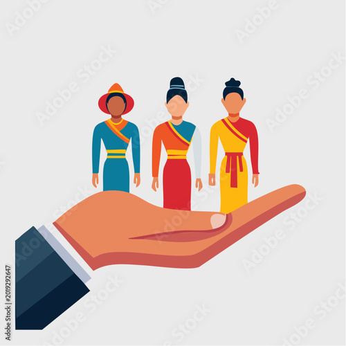 Diverse Group of Women Held on Open Hand
