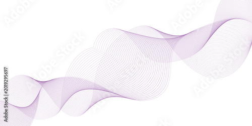 Luxury purple thin lines of gradient waves stock illustration
