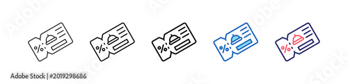 Food Vouchers Icon In 5 Different Styles Set Collection.   