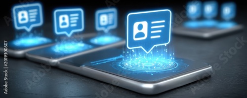 Glowing fibers of communication enable interaction, where messaging and chat form a conversation monitored by a high speed notification service signal.