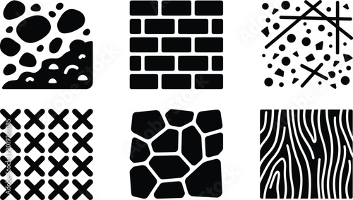 Foto Architectural CAD Hatch Patterns for Technical Drawing with Brick Stone and Wood