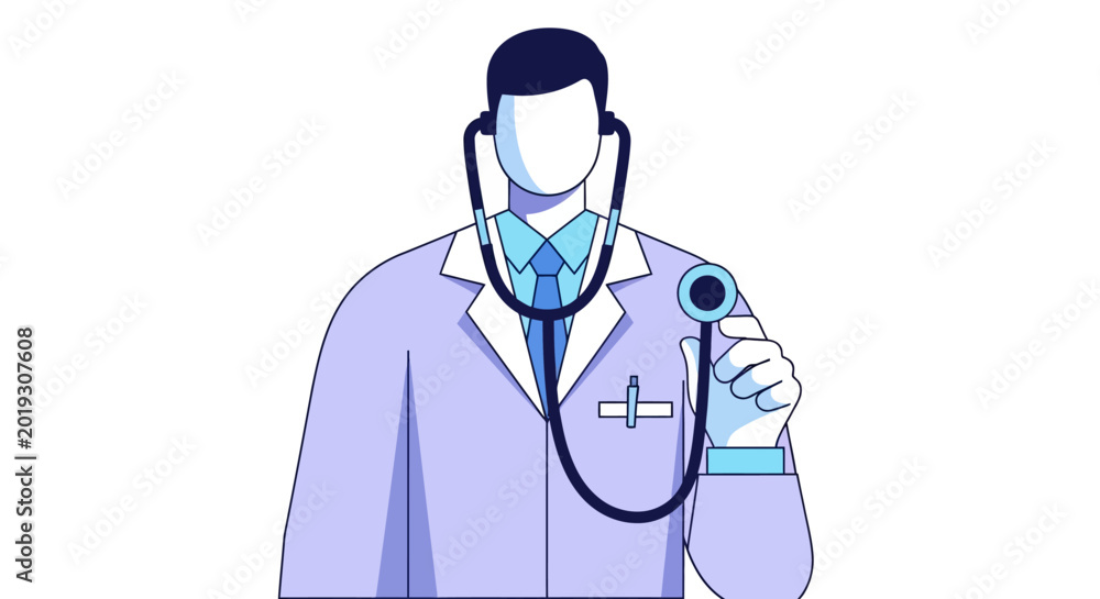 Fototapeta premium Doctor with stethoscope on neck.