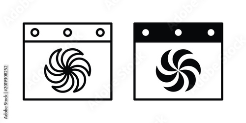 Tableau sur toile Convection turbofan stove icon Illustration set Eps10