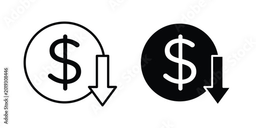 Fotografía Cost reduction icon Illustration set Eps10