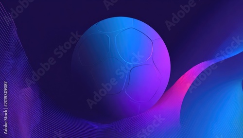 Abstract Blue and Purple Spherical Shapes with Gradient Lighting.