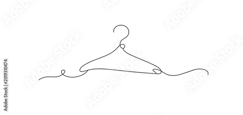 Foto One line drawing of clothes hanger