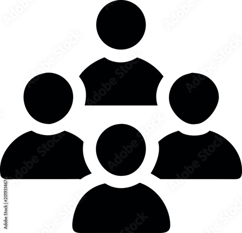 Group of four people icon illustration