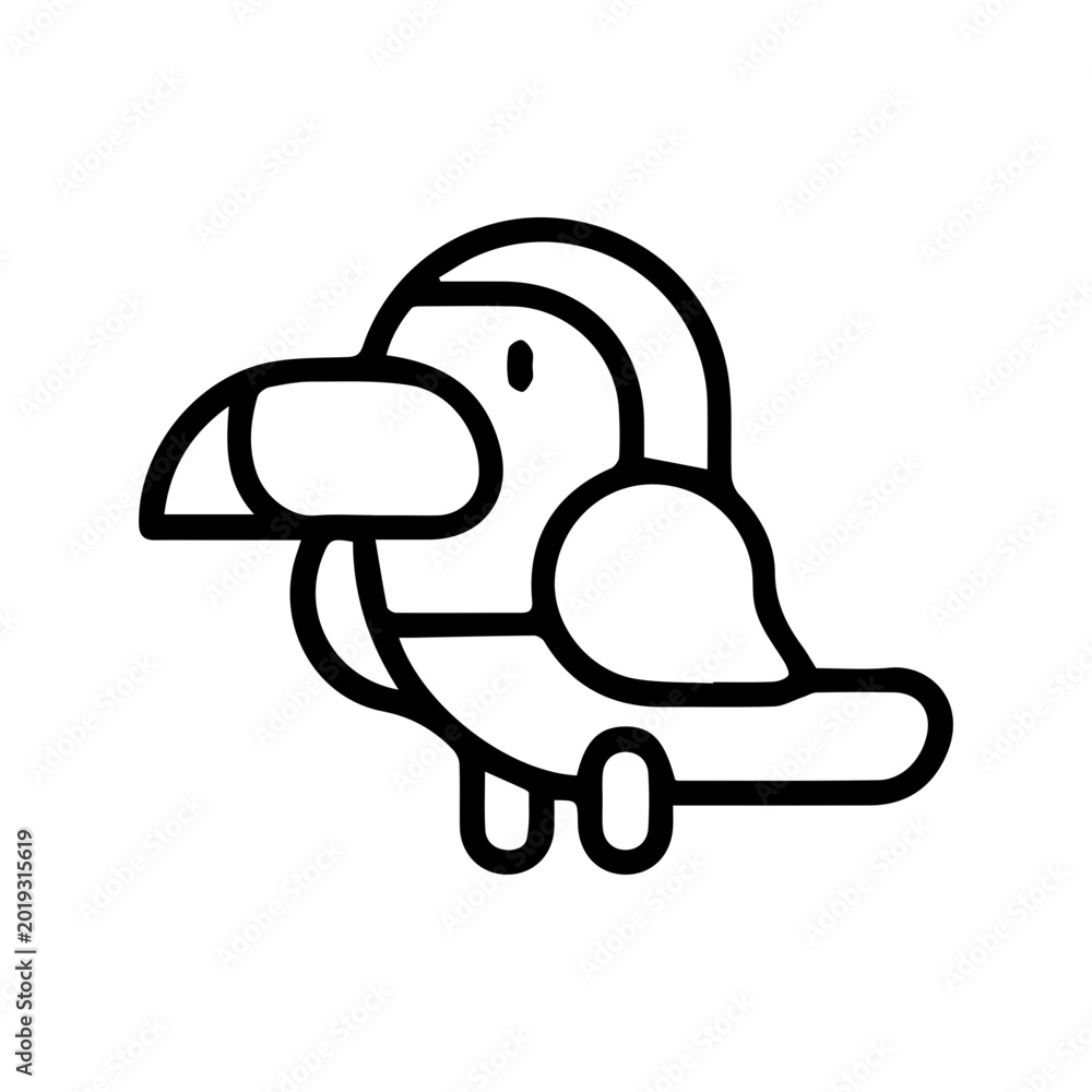 Fototapeta premium Toucan cartoon icon