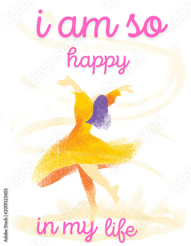 i am so happy girl card ai genrative