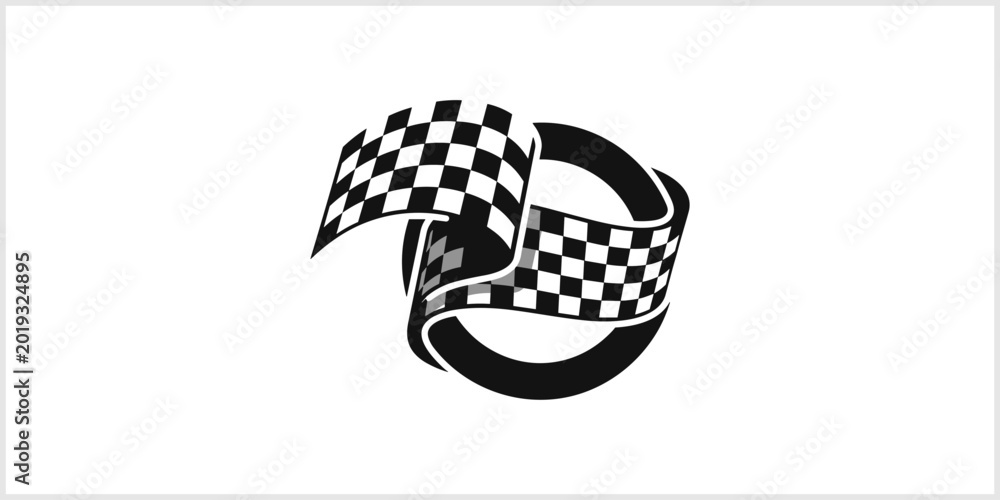 Fototapeta premium Checkered Flag Wrapped Around a Ring