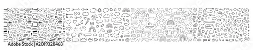 Hand Drawn Doodle Elements Vector Set Isolated Icons Sketch Collection