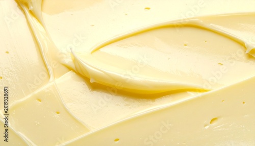Butter texture with creamy pale yellow folds and glossy highlights close up