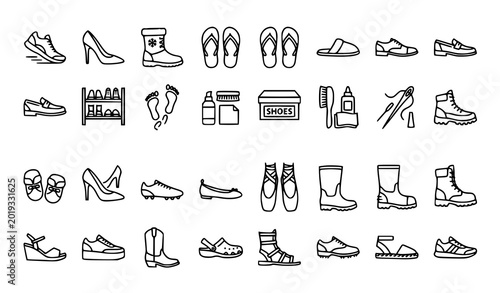 Fotografie Casual and formal shoes collection for fashion and retail icons