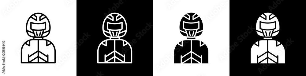 Fototapeta premium Driver black and white icon design concept 