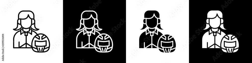 Fototapeta premium Driver black and white icon design concept 