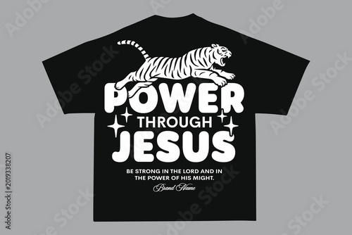 Slika na platnu Strength Jesus Urban Streetwear Apparel Tshirt Clothing Design