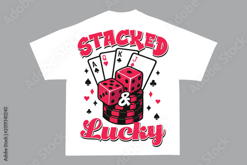 Lucky Stacked Urban Streetwear Apparel Tshirt Clothing Design