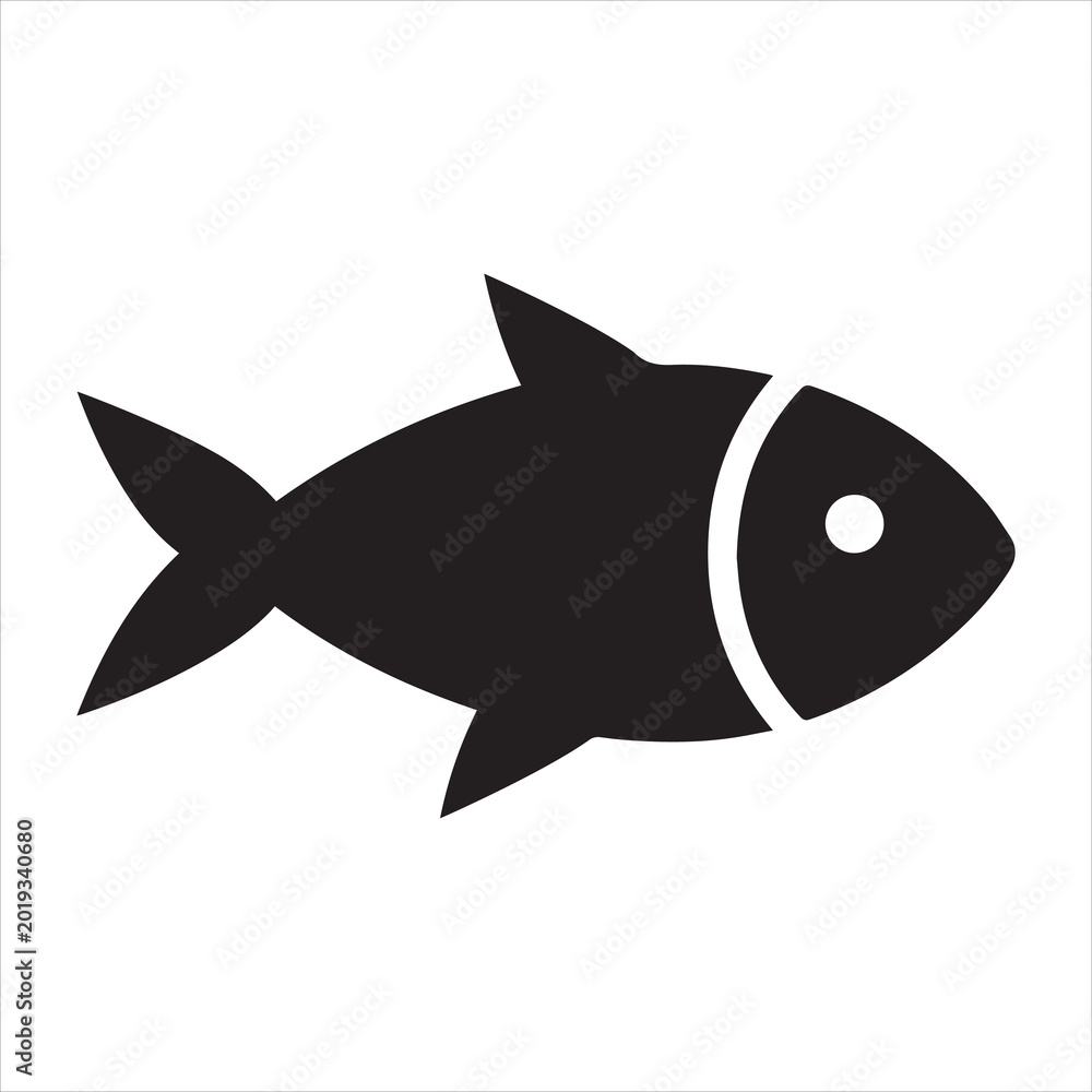 Obraz premium Fish or seafood flat icon for food apps and websites