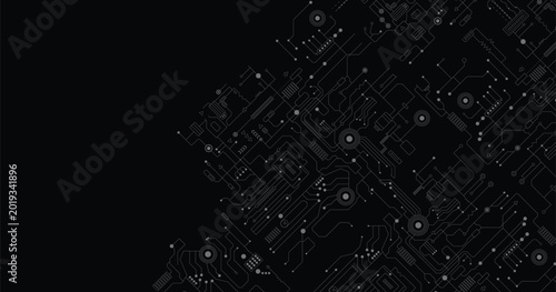 Photos White technology on black background