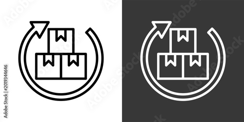 Fotografia Replenish Black And White Icon Set Collection Pack Vector Illustration