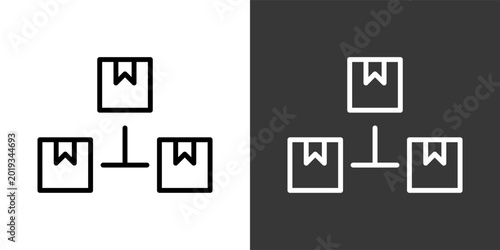 Consolidation Black And White Icon Set Collection Pack Vector Illustration