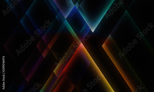 Tableau sur toile Abstract futuristic background with blurry glowing neon transparent shapes
