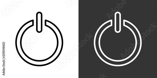 Fotografia Shutdown Black And White Icon Set Collection Pack Vector Illustration