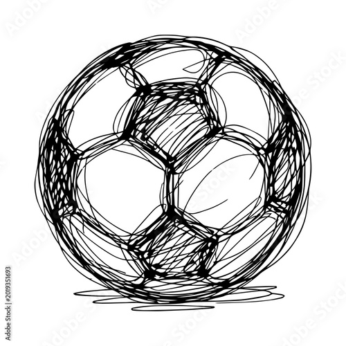 Hand-Drawn Scribble Style Soccer Ball Illustration