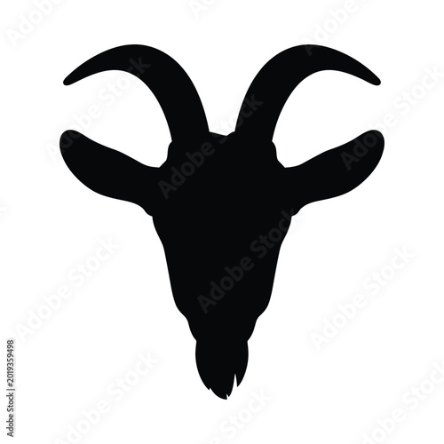 goat head silhouette against a white background simple animal profile