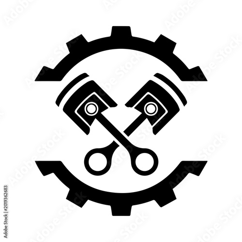 Bild auf Leinwand Pistons and Gear Service Icon