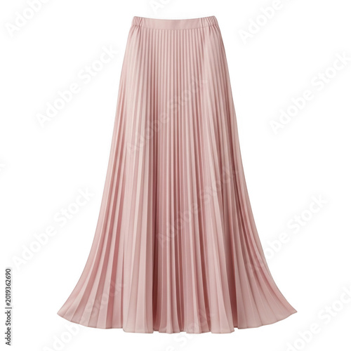 Pink satin long formal dress skirt flow isolated on transparent background