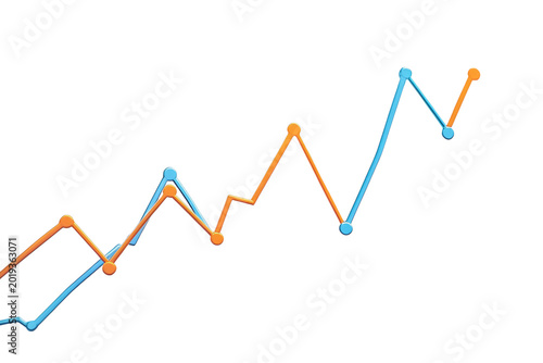 Colorful graph with rising trend lines.
