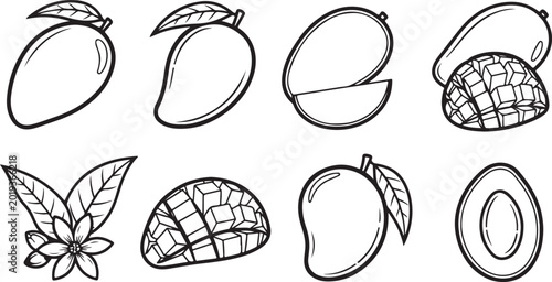 Foto Black and white flower and leaf line art vector seamless pattern Vector