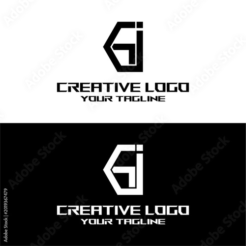 creative letter logo gi design vector