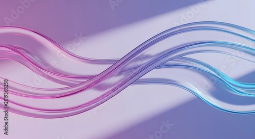Abstract fluid ribbons in pastel colors showcasing dynamic curves and reflections ideal for modern design projects and digital art