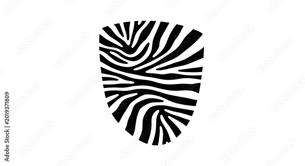 Fototapeta premium Abstract Zebra Stripe Shield Pattern Icon