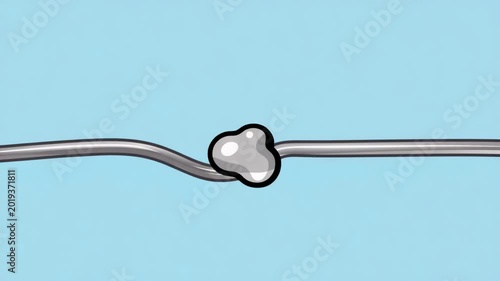 Soldering Iron Creates Joint Between Metal Wires in Flat Animation