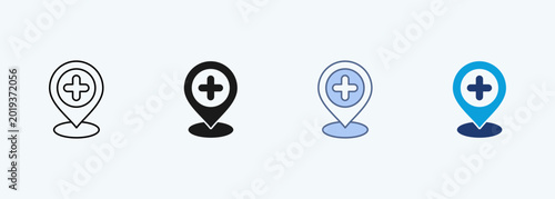 Location multiple style icon collection