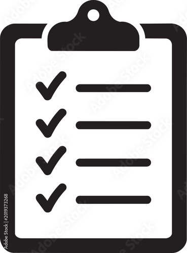 Checklist clipboard with checked items and lines in solid style with todo list clipboard icon complete
