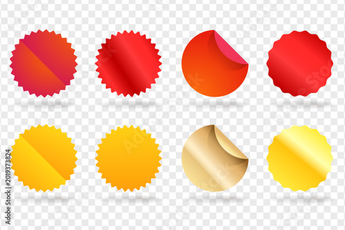 Colorful glossy sticker badges collection