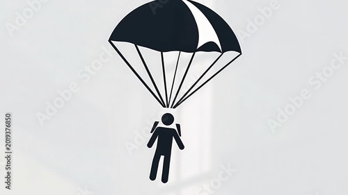video of young man skydiving in silhouette style