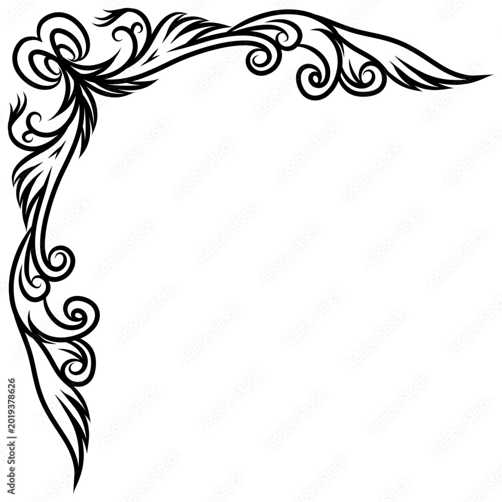 Fototapeta premium abstract floral frame border corner