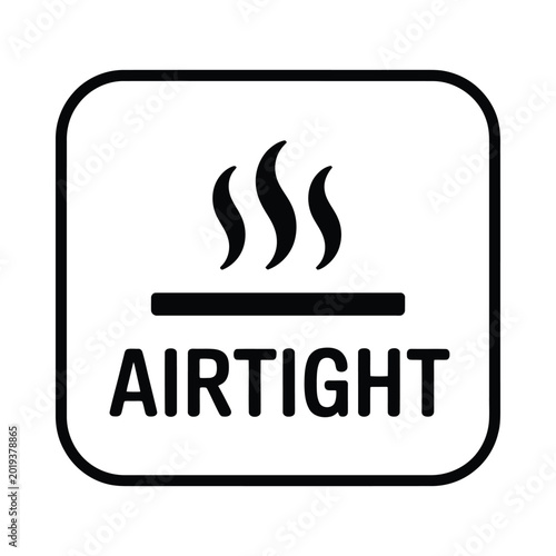 airtight seal icon with steam lines black symbol on white background