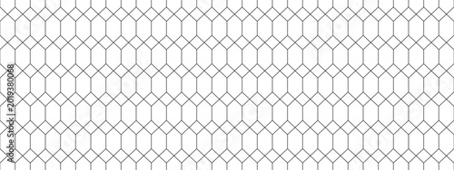 Картината върху платно Minimalist Black and White Geometric Seamless Pattern with Elongated Hexagon and