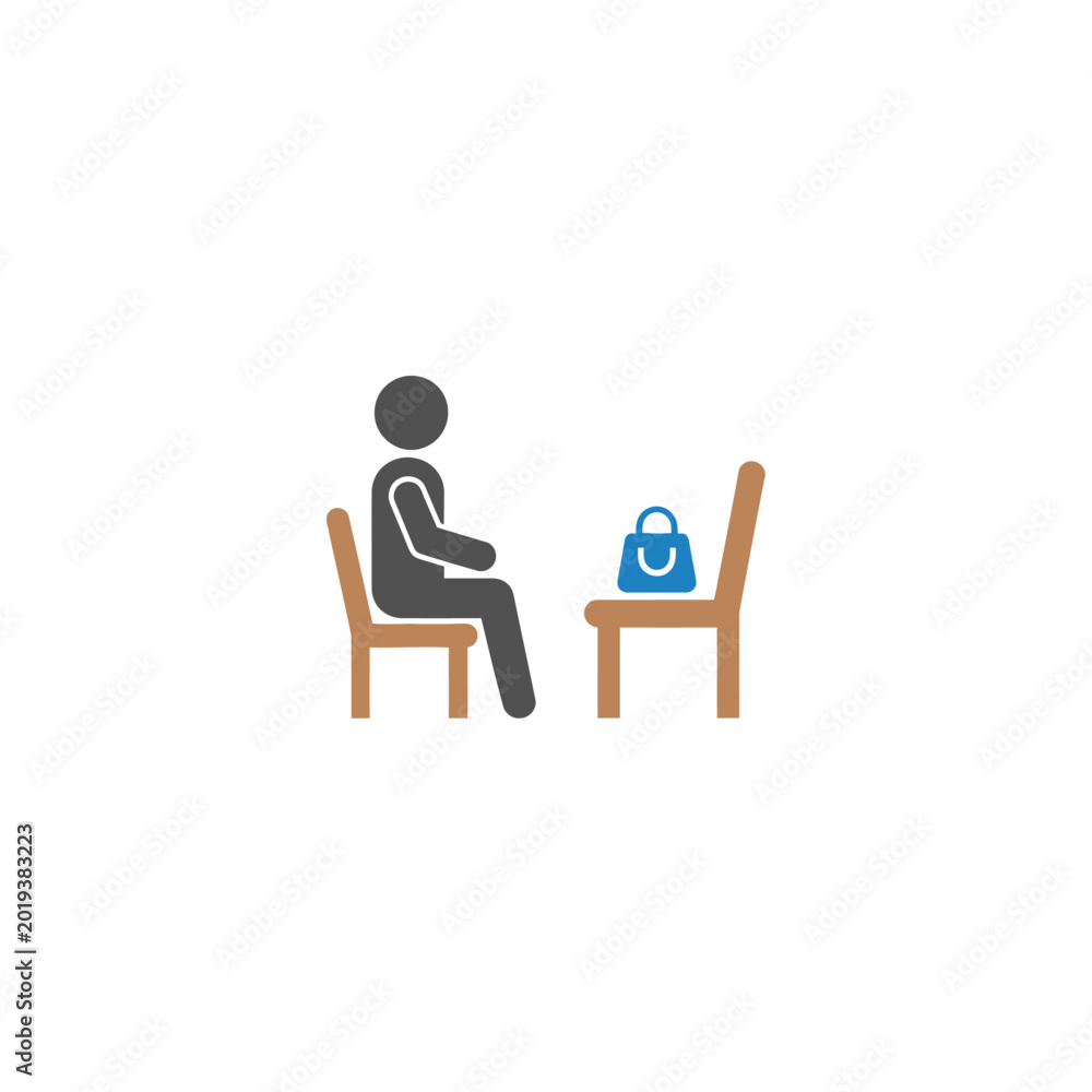 Fototapeta premium Person sitting in chair alone.
