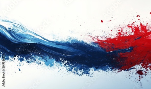 an artistic blue, red and white background, Generative AI
